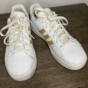 Adidas Grand Court Sneaker with Gold Detailing